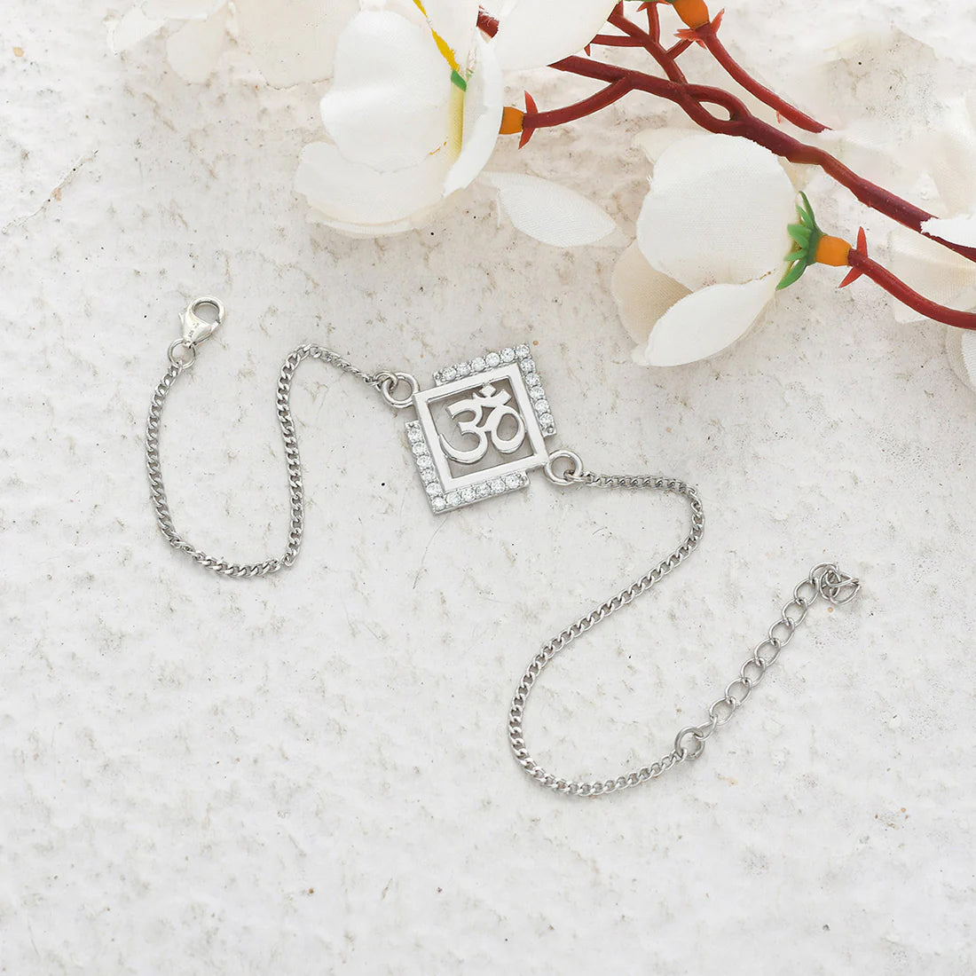 trueBrowns 925 Sterling Silver Precious OM Bracelet Rakhi - Distacart