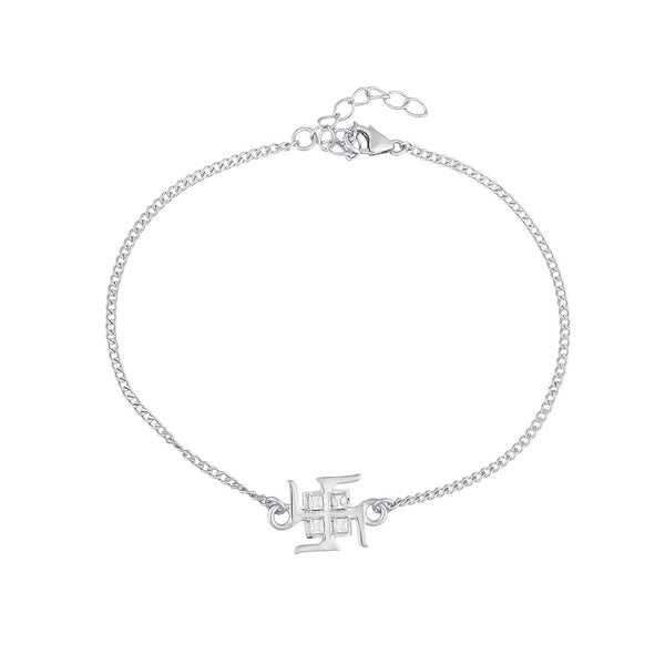 trueBrowns 925 Sterling Silver Precious Swastik Bracelet Rakhi - Distacart