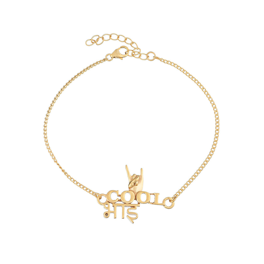 trueBrowns 925 Sterling Silver Gold-Polished Classic Cool Bhai Bracelet Rakhi - Distacart