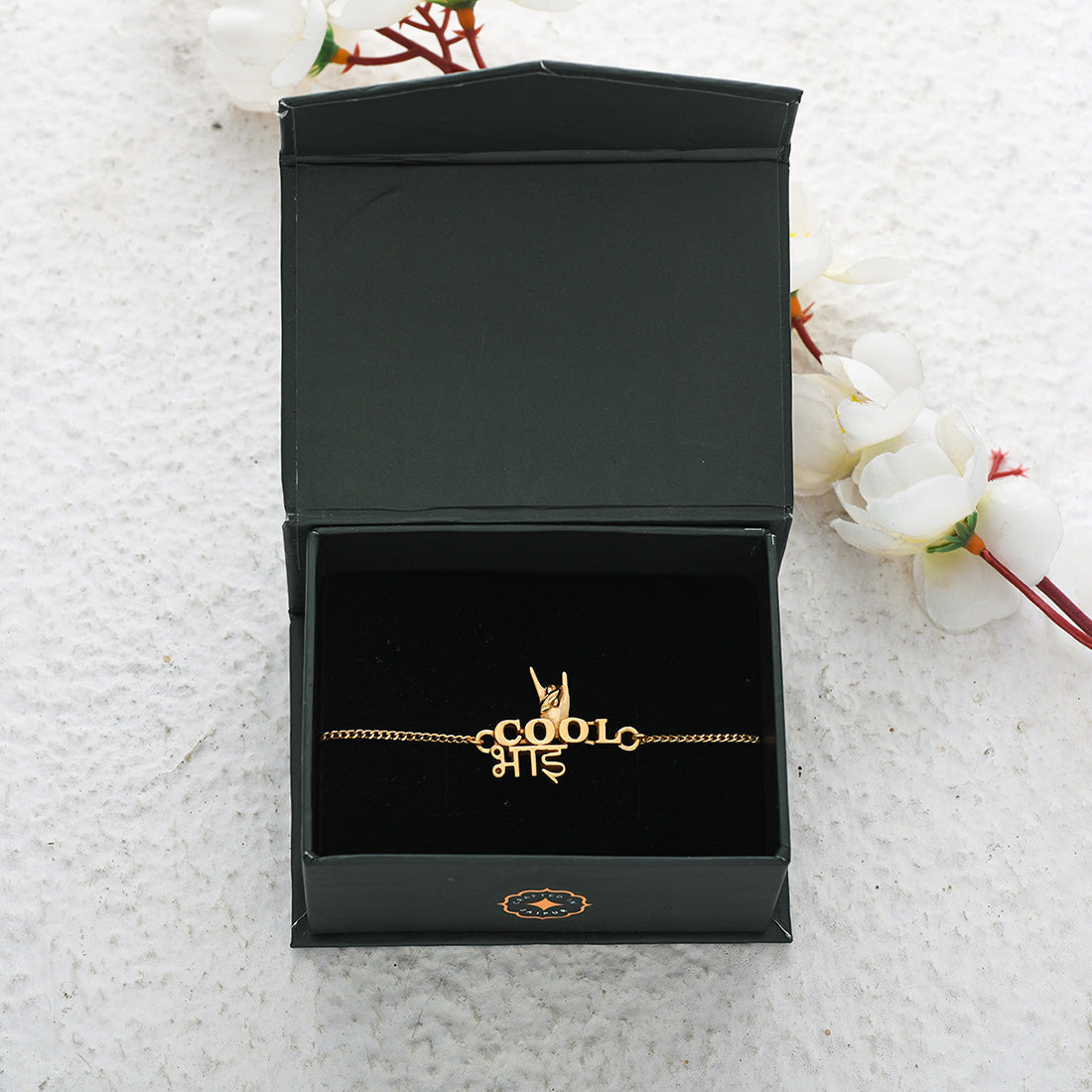 trueBrowns 925 Sterling Silver Gold-Polished Classic Cool Bhai Bracelet Rakhi - Distacart