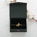 Thumbnail for trueBrowns 925 Sterling Silver Gold-Polished Classic Cool Bhai Bracelet Rakhi - Distacart