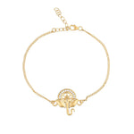 Thumbnail for trueBrowns 925 Sterling Silver Gold-Polished Ganesha Bracelet Rakhi - Distacart