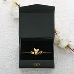 Thumbnail for trueBrowns 925 Sterling Silver Gold-Polished Gold Micron Plated Bhai Bracelet Rakhi - Distacart