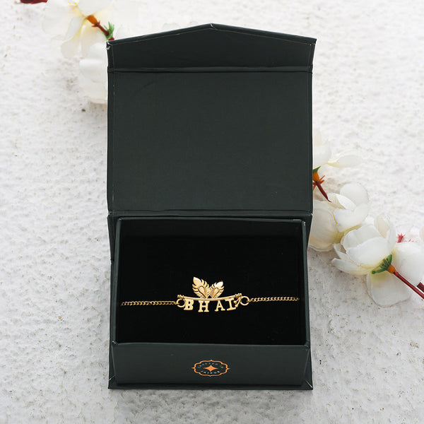 trueBrowns 925 Sterling Silver Gold-Polished Gold Micron Plated Bhai Bracelet Rakhi - Distacart