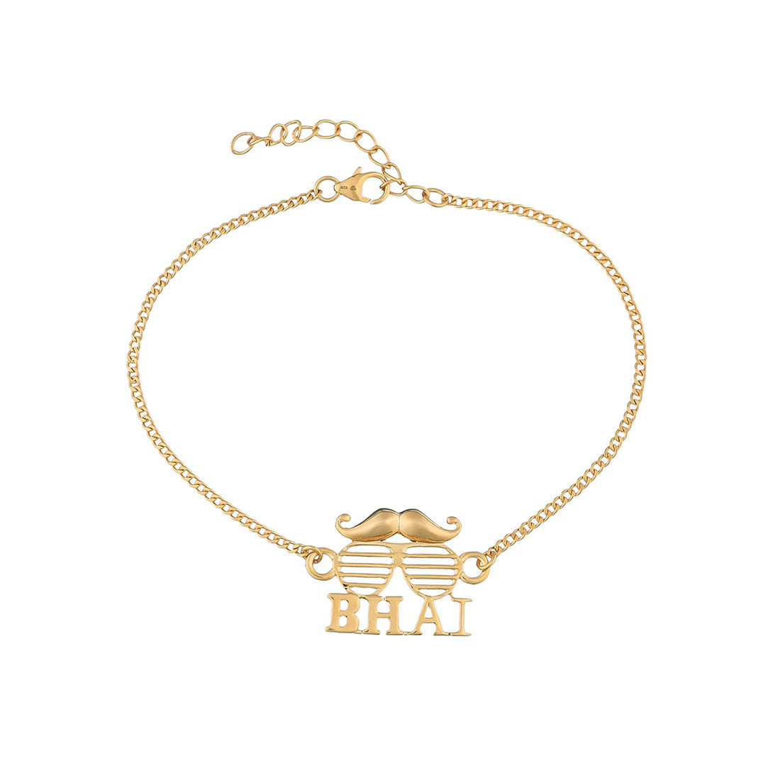 trueBrowns 925 Sterling Silver Gold-Polished Gold Micron Plated Bhai Bracelet Rakhi - Distacart