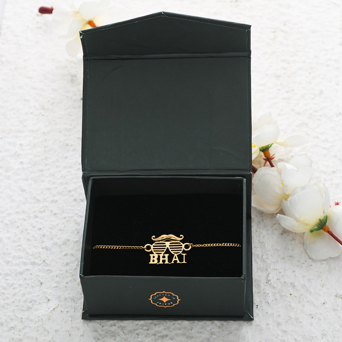 trueBrowns 925 Sterling Silver Gold-Polished Gold Micron Plated Bhai Bracelet Rakhi - Distacart