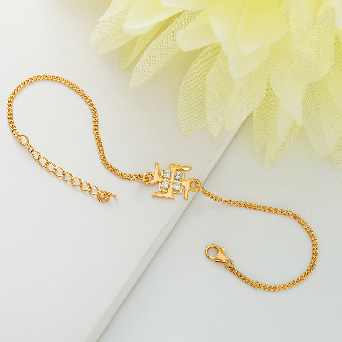 trueBrowns 925 Sterling Silver Swastik Bracelet Style Bracelet Rakhi - Distacart