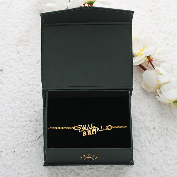 trueBrowns 925 Sterling Silver Gold-Polished Gold Micron Plated Swag Bracelet Rakhi - Distacart