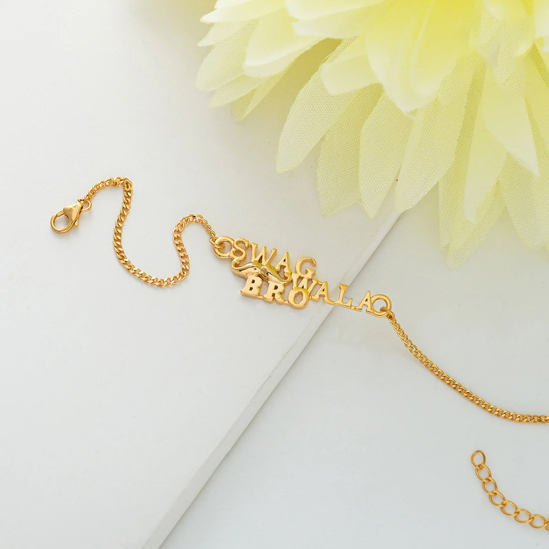 trueBrowns 925 Sterling Silver Gold-Polished Gold Micron Plated Swag Bracelet Rakhi - Distacart