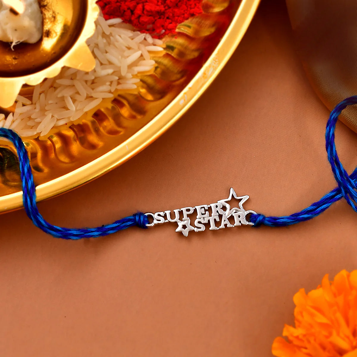 trueBrowns 925 Sterling Silver Precious Superstar Thread Rakhi - Distacart