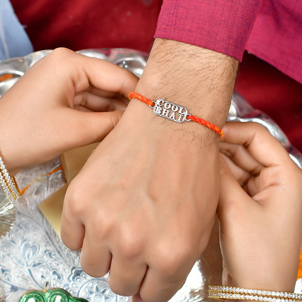 trueBrowns 925 Sterling Silver Precious Cool Bhai Thread Rakhi - Distacart