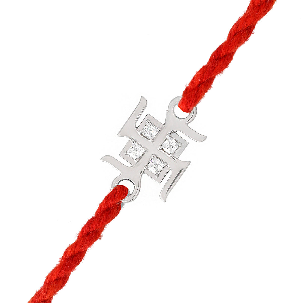 trueBrowns 925 Sterling Silver Precious Swastik Thread Rakhi - Distacart