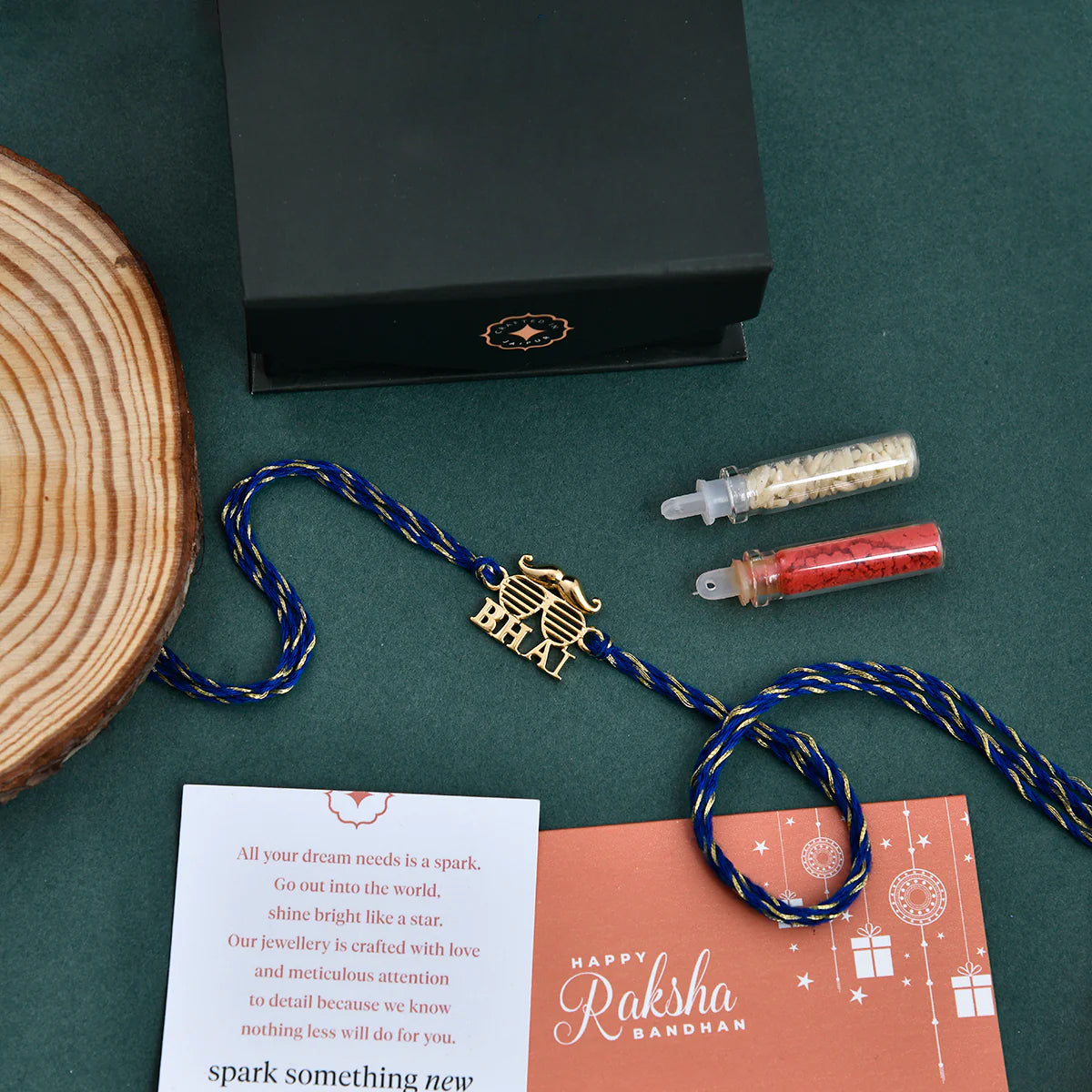 trueBrowns X Voylla 925 Sterling Silver Gold-Polished Gold Micron Plated Bhai Thread Rakhi - Distacart