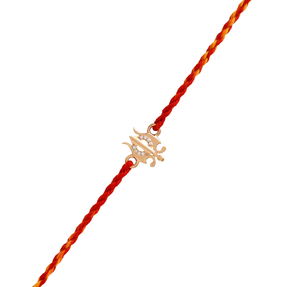 trueBrowns 925 Sterling Silver Gold-Polished Gold Micron Plated Trishul Thread Rakhi - Distacart