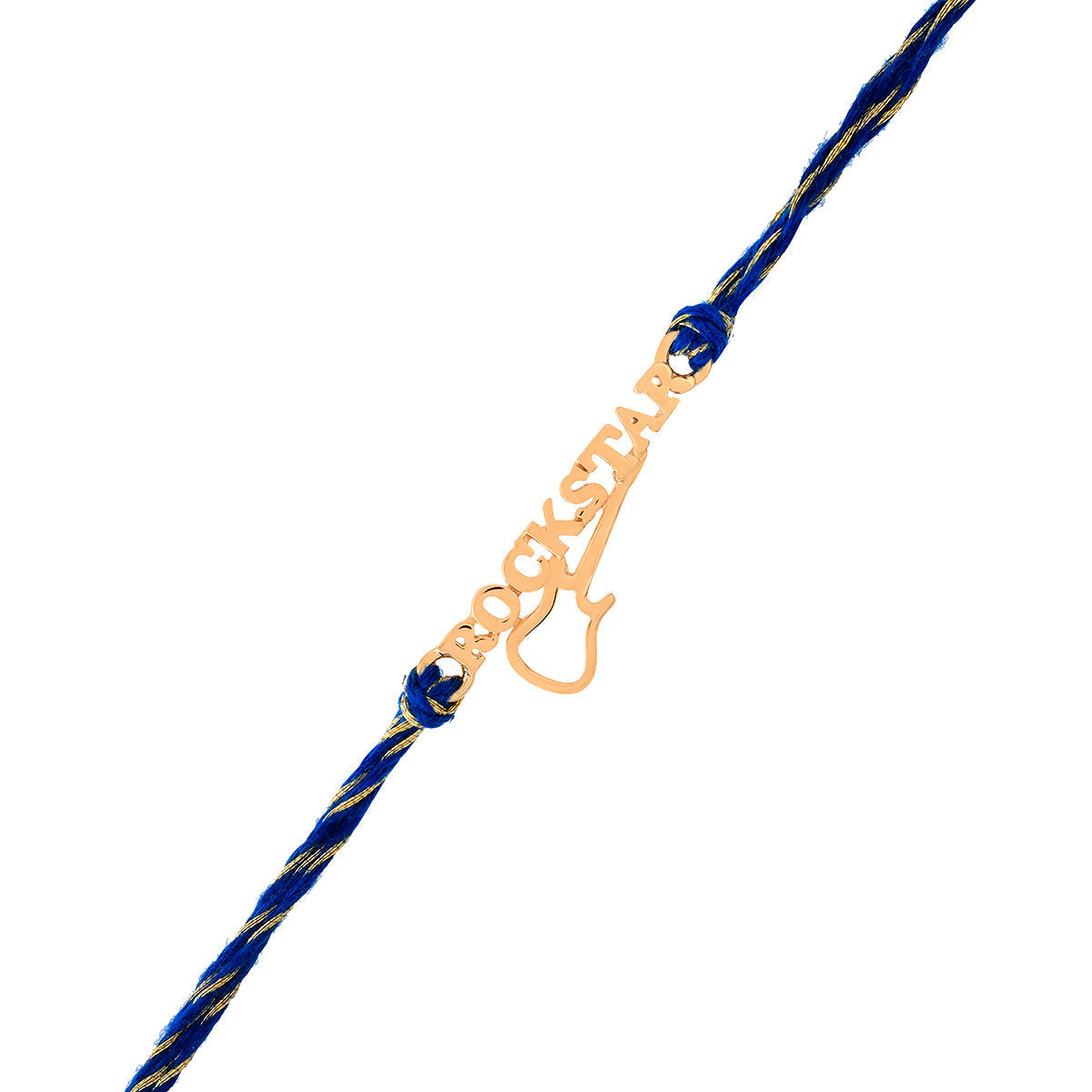 trueBrowns 925 Sterling Silver Rockstar Gold-Polished Gold Micron Plated Thread Rakhi - Distacart