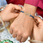 Thumbnail for trueBrowns 925 Sterling Silver Gold-Polished Gold Micron Plated Superstar Thread Rakhi - Distacart
