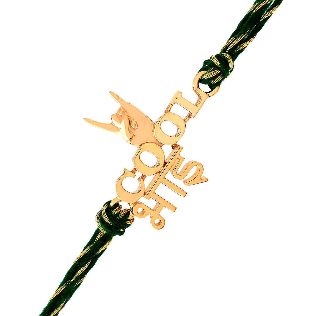 trueBrowns 925 Sterling Silver Classic 'Cool Bhai' Inscription Gold-Polished Gold Micron Plated Thread Rakhi - Distacart