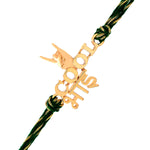 Thumbnail for trueBrowns 925 Sterling Silver Classic 'Cool Bhai' Inscription Gold-Polished Gold Micron Plated Thread Rakhi - Distacart