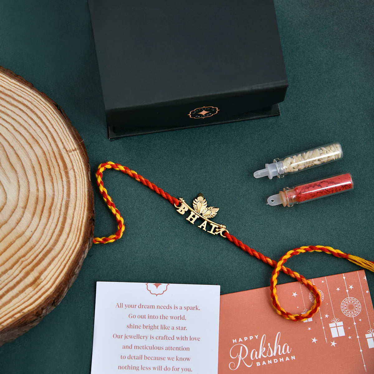 trueBrowns X Voylla 925 Sterling Silver Gold-Polished Gold Micron Plated Bhai Thread Rakhi - Distacart