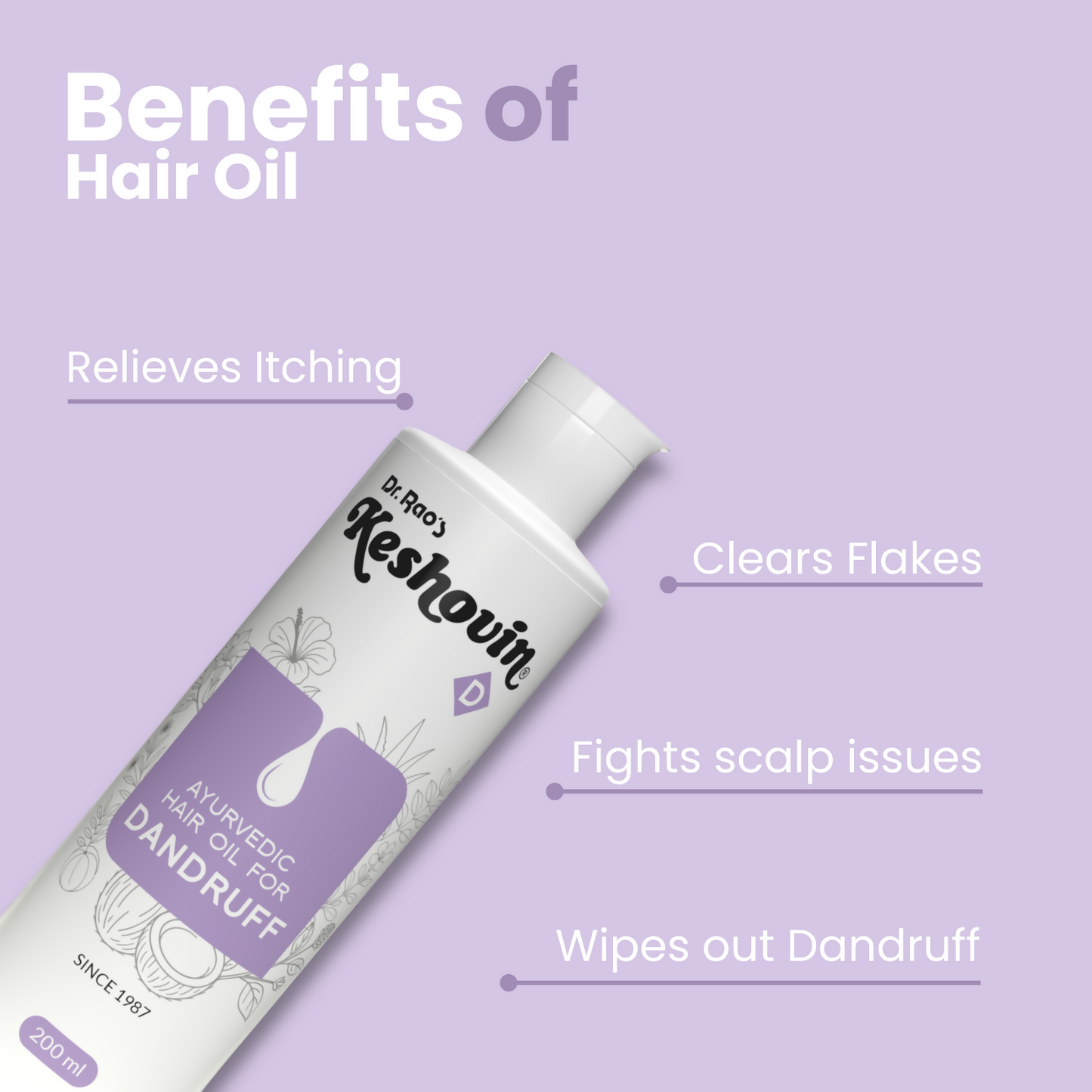 Dr. Rao's Keshovin Anti Dandruff Herbal Hair Oil - Distacart