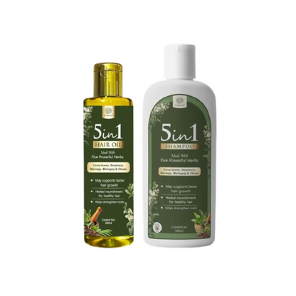 Al Masnoon 5-in-1 Herbal Shampoo & Hair Oil Combo - Distacart