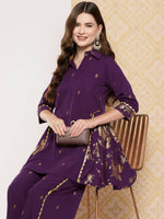 Thumbnail for Ahalyaa Women's Traditional Wear Co-ods - Burgundy - Distacart