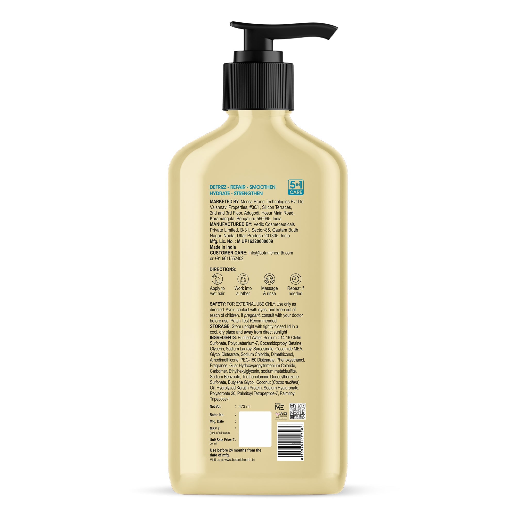 Defrizz & Repair Shampoo with Coconut Oil & Peptides - Distacart