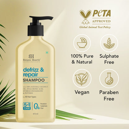 Defrizz & Repair Shampoo with Coconut Oil & Peptides - Distacart