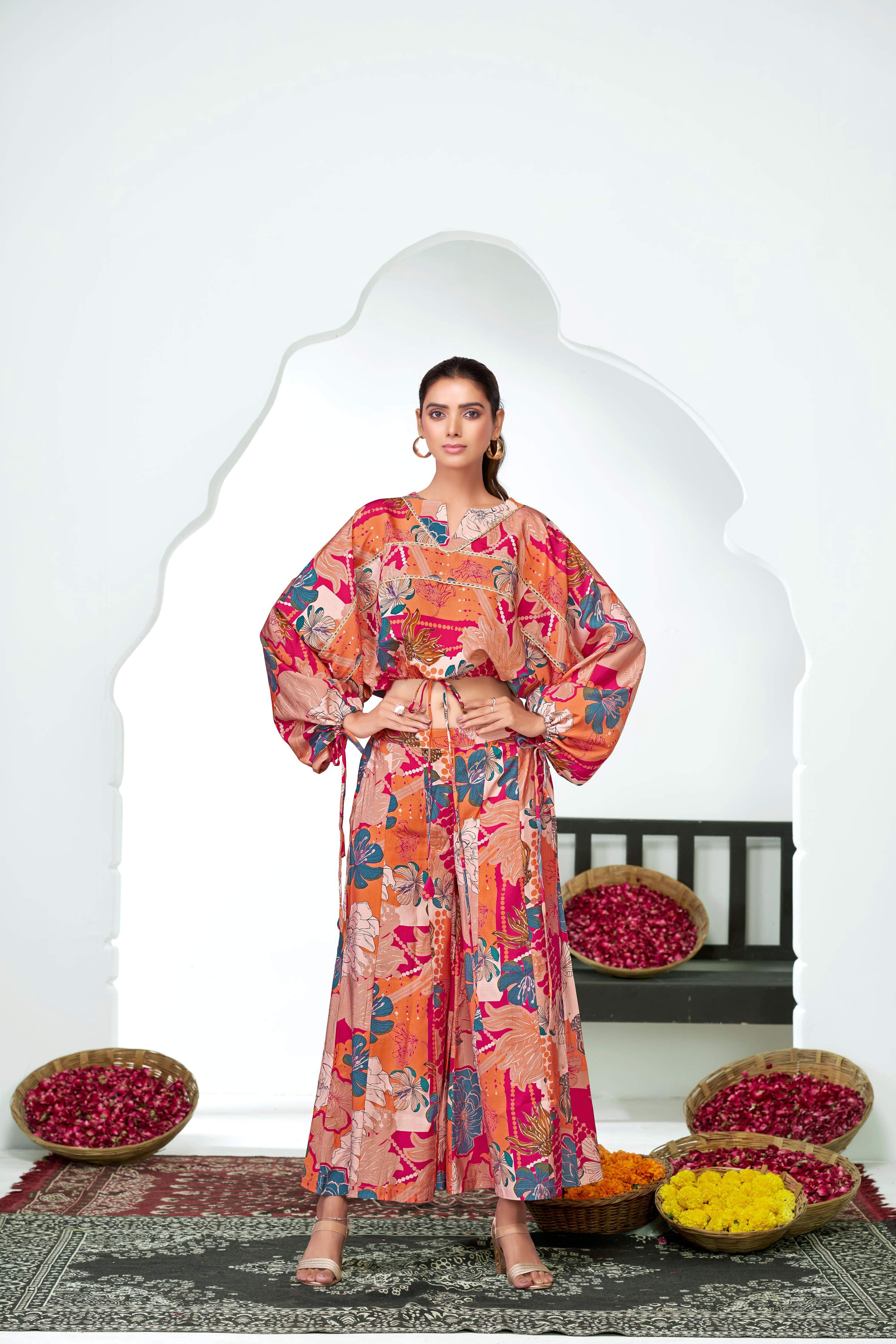 BulBul Anushree Chanderi Pink Co-Ord Set