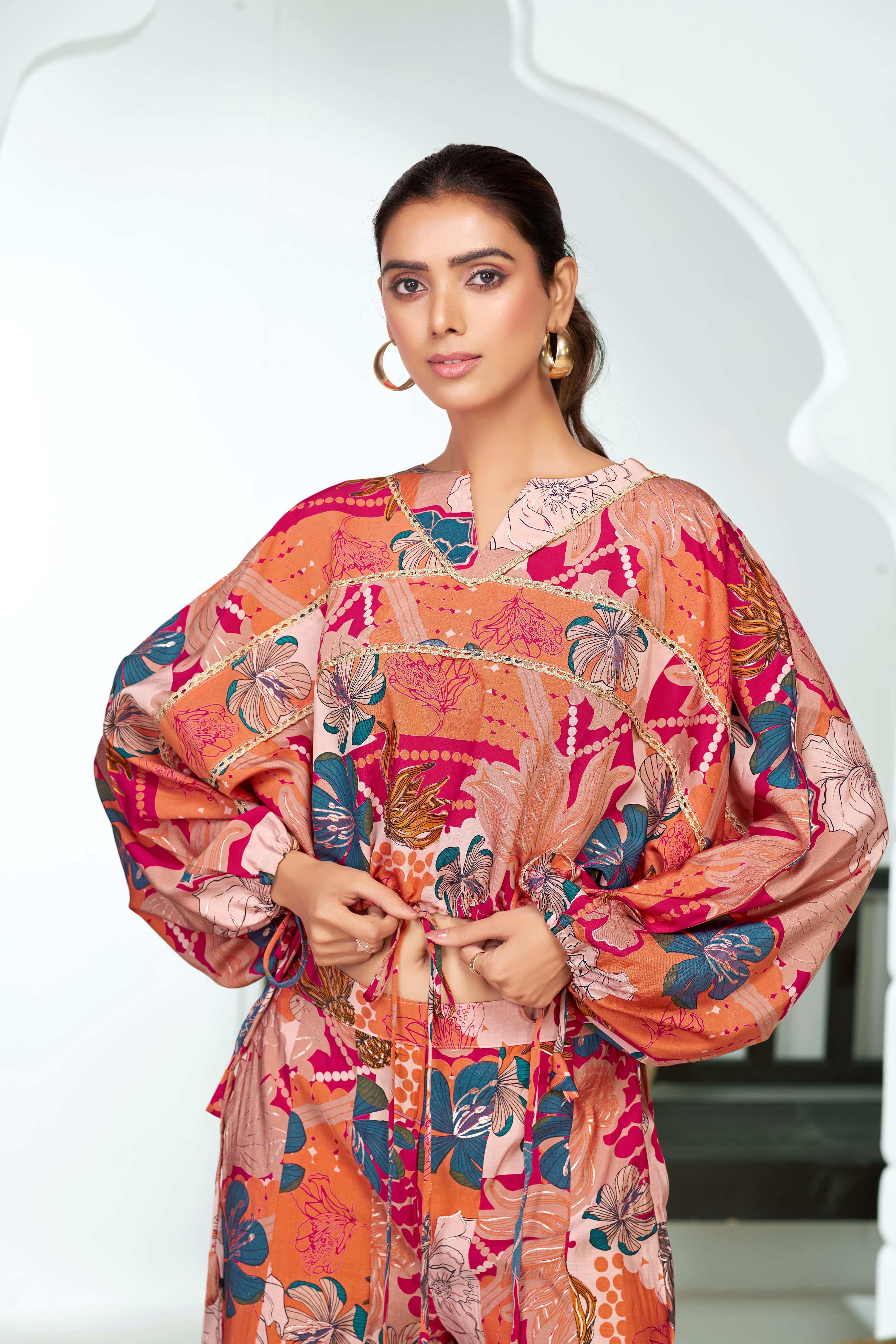 BulBul Anushree Chanderi Pink Co-Ord Set