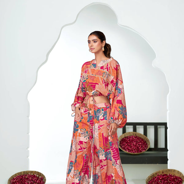 BulBul Anushree Chanderi Pink Co-Ord Set