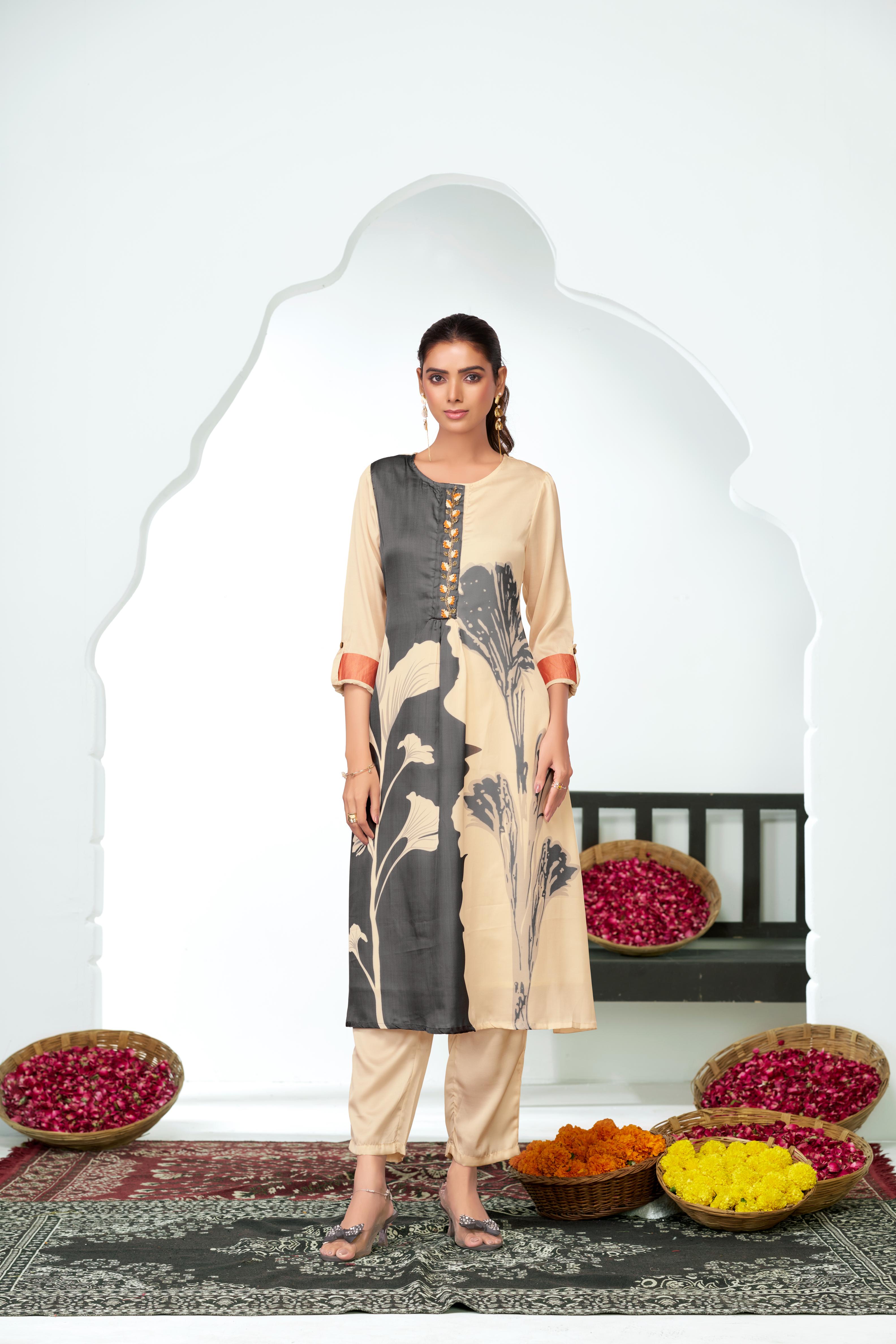 BulBul Arwa Silk Black Kurta Set