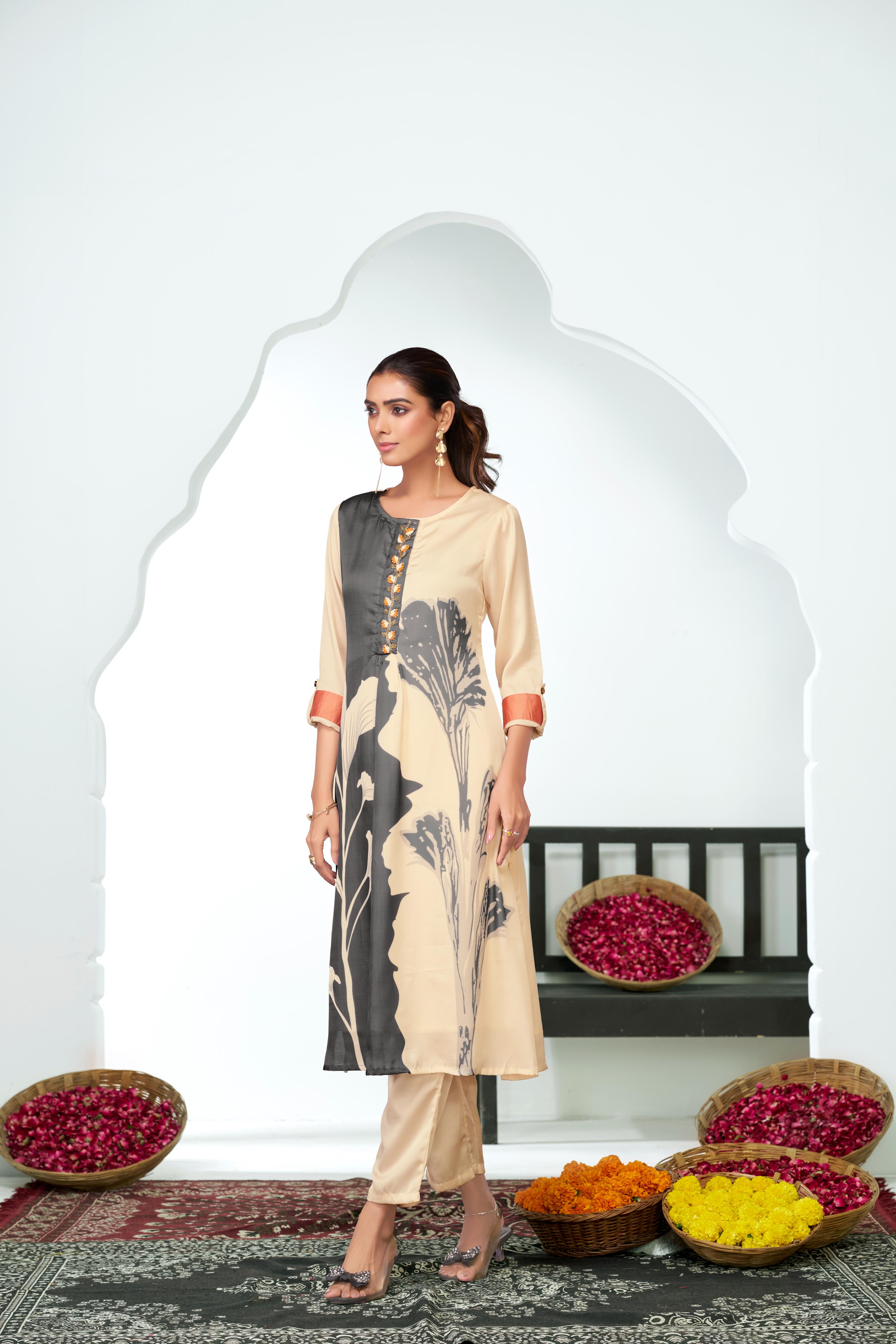 BulBul Arwa Silk Black Kurta Set