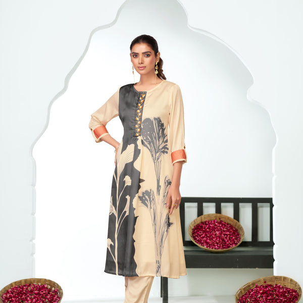 BulBul Arwa Silk Black Kurta Set