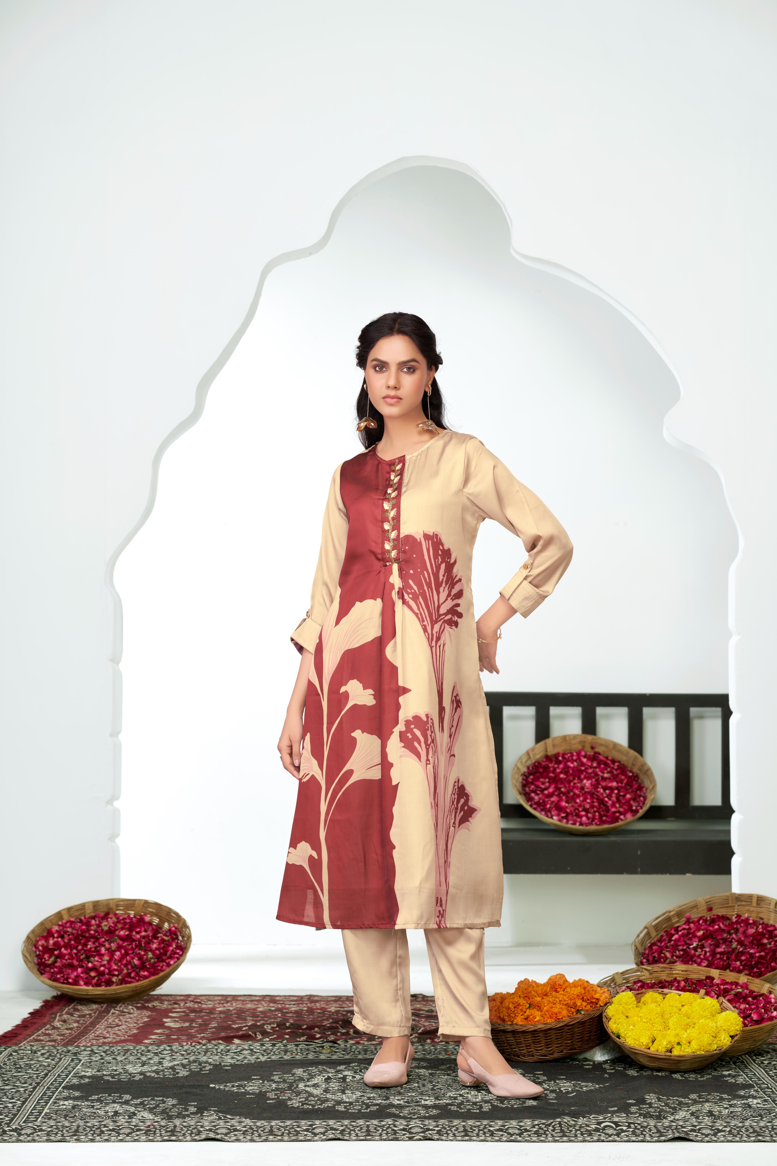 BulBul Arwa Silk Brown Kurta Set