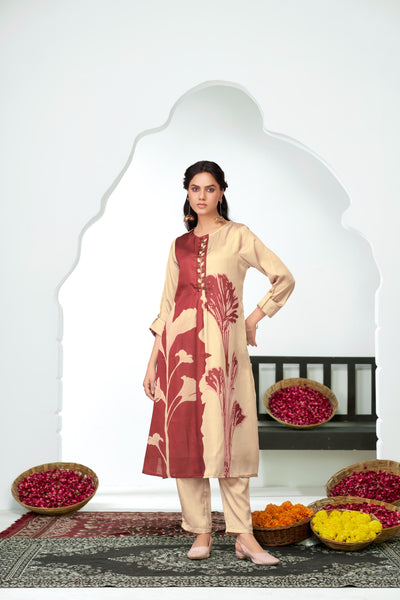 BulBul Arwa Silk Brown Kurta Set