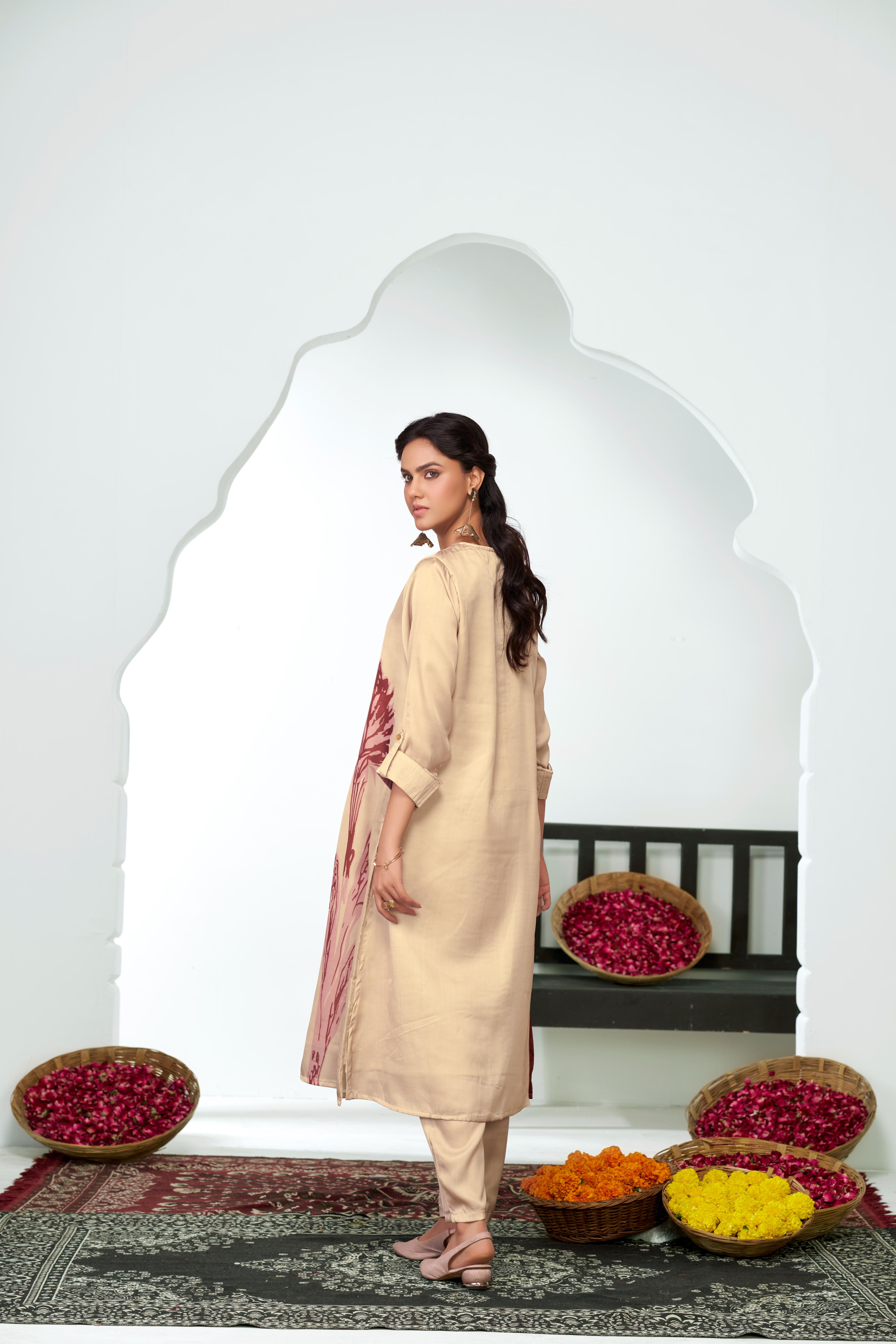 BulBul Arwa Silk Brown Kurta Set