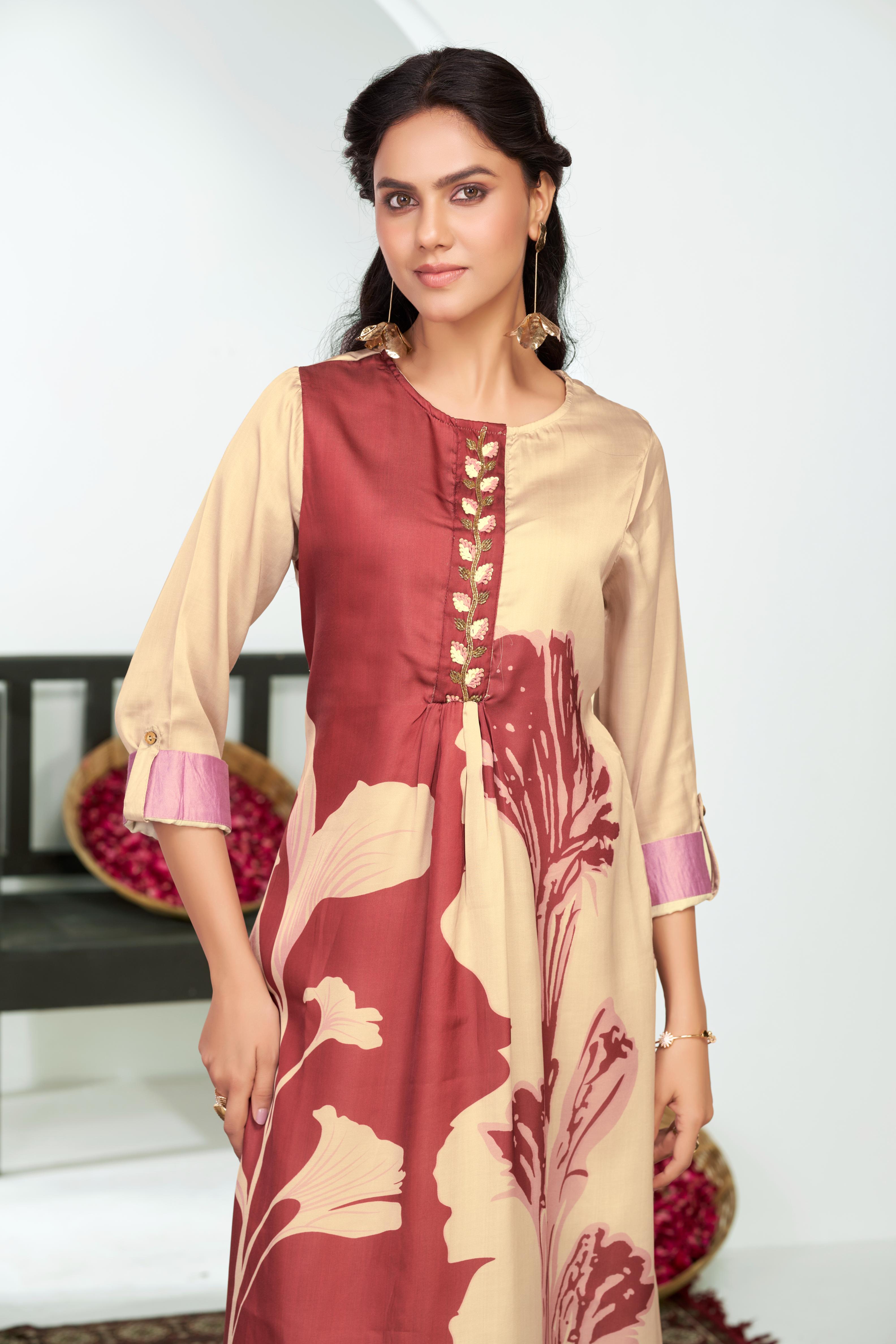 BulBul Arwa Silk Brown Kurta Set