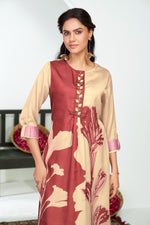 Thumbnail for BulBul Arwa Silk Brown Kurta Set