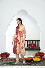 Thumbnail for BulBul Arwa Silk Brown Kurta Set