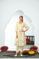 Thumbnail for BulBul Reeva Silk White Kurta Set