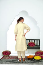 Thumbnail for BulBul Reeva Silk White Kurta Set