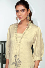Thumbnail for BulBul Reeva Silk White Kurta Set
