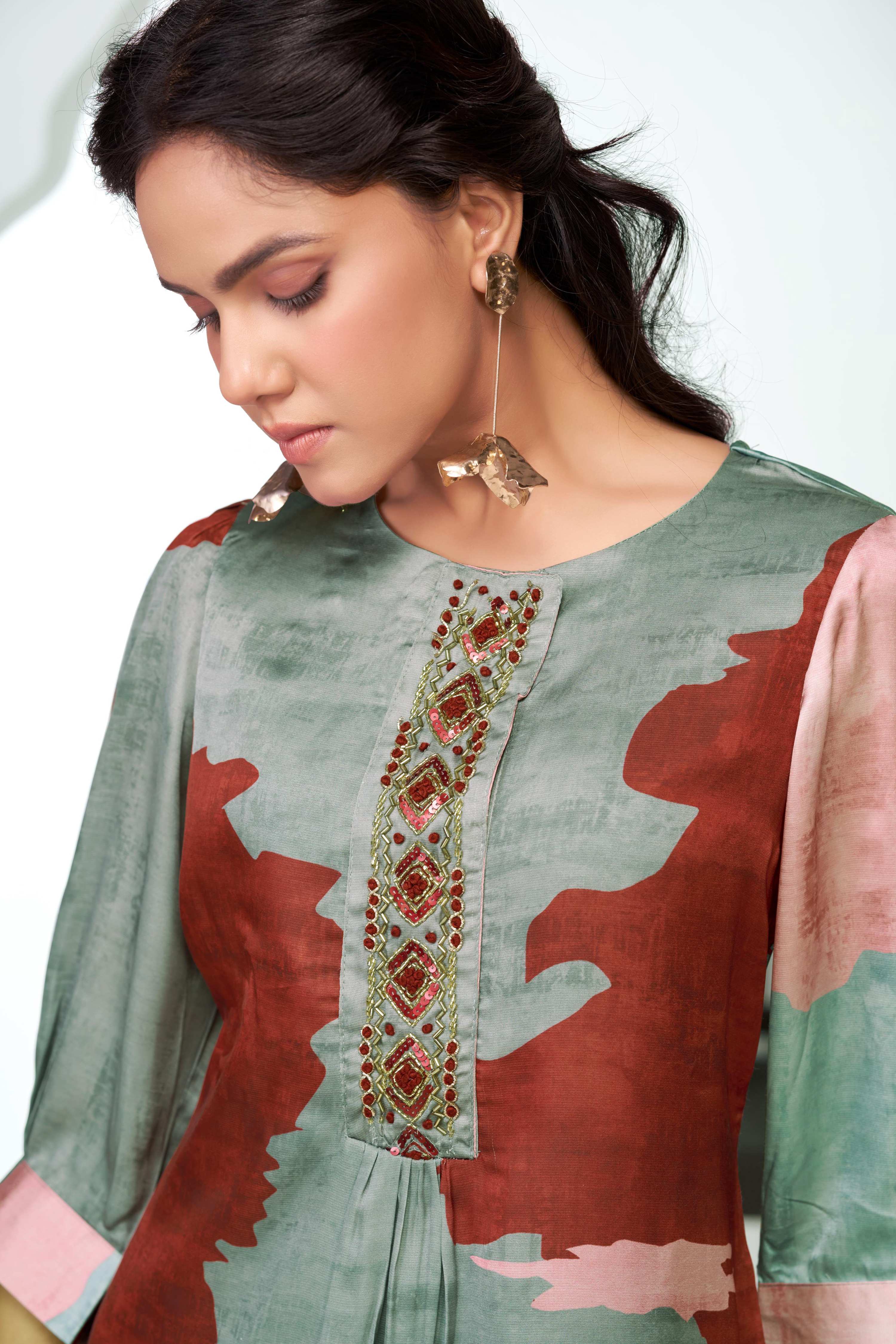 BulBul Tanya Silk Pink Kurta Set