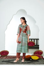 Thumbnail for BulBul Tanya Silk Pink Kurta Set