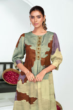 Thumbnail for BulBul Tanya Silk Purple Kurta Set