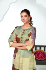 Thumbnail for BulBul Tanya Silk Purple Kurta Set
