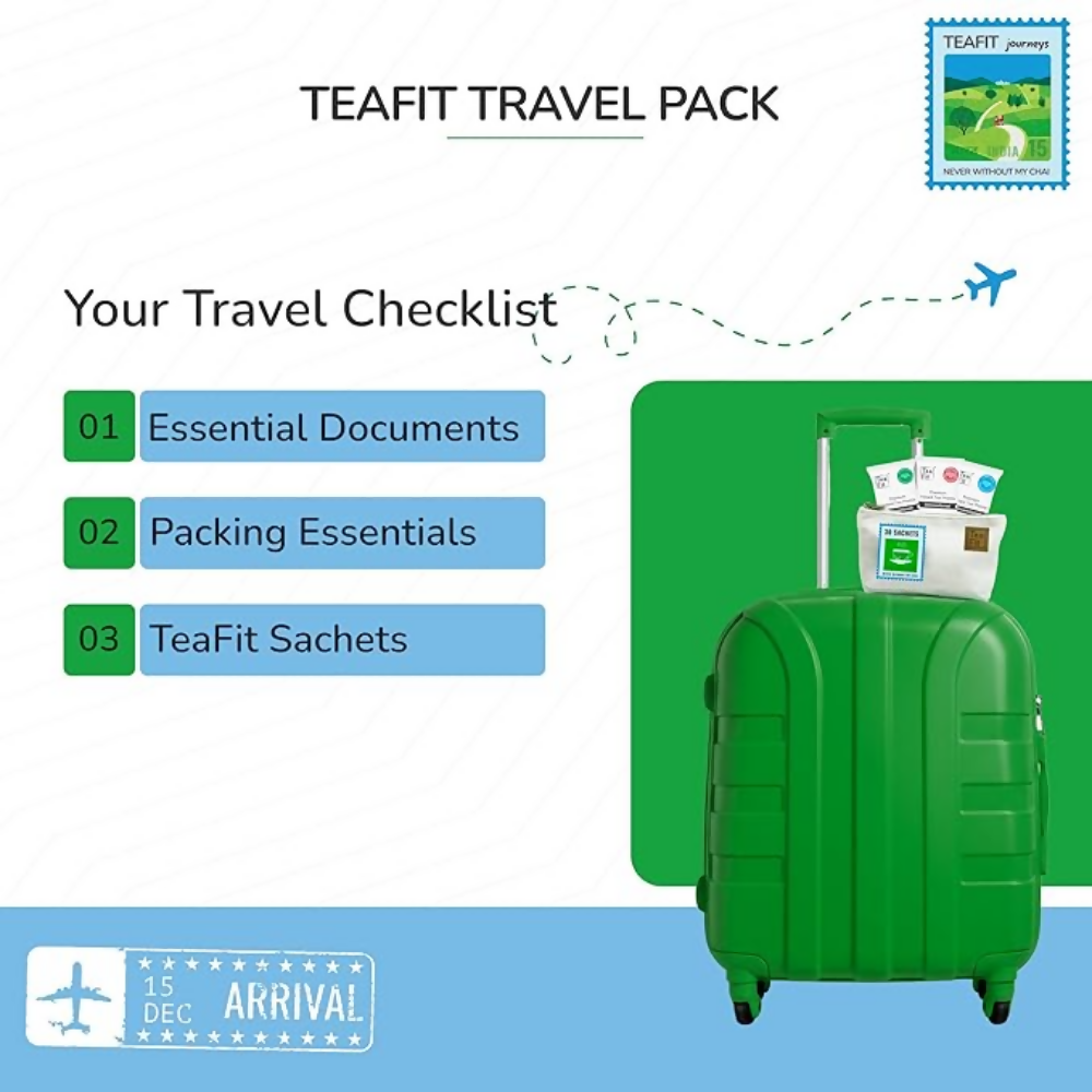 TeaFit Premium NO SUGAR Instant Lemongrass Tea Premix - Travel Pack - Distacart