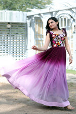 Thumbnail for Jyoti Fashion Women's Wine Sequins Embroidery Faux Blooming Anarkali Dress - Distacart