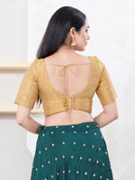Thumbnail for Joban Fashion Gold Tissue Elbow Sleeveless Back Open Blouse